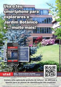 Placa exemplo de identificação por QRCode de espécies no Jardim